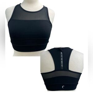 Zyia black sports bra with mesh and back zipper medium
